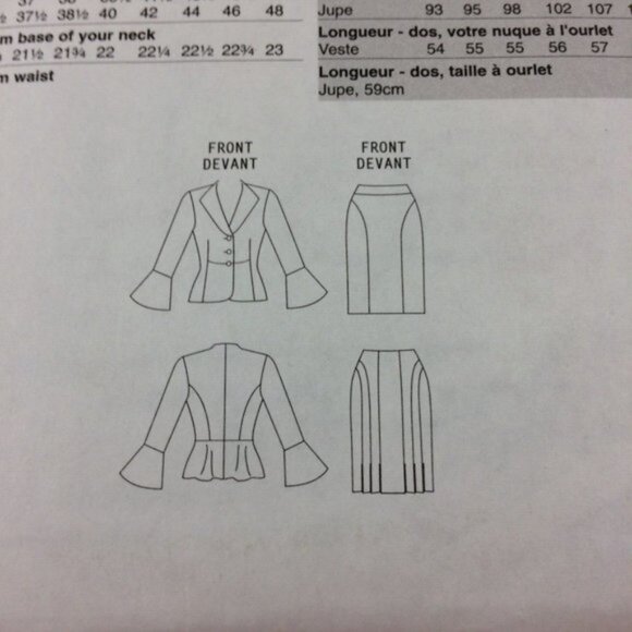 Vogue Pattern 8543 Misses Jacket Skirt Uncut Sz 6 8 10 12 Divine Details - Picture 7 of 11